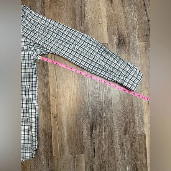 Luciano Barbera Green/Blue/White 100% Cotton Plaid Button Up Shirt Size XL Italy - Picture 8 of 8